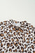 Camisa abotonada de manga corta con estampado de leopardo de talla grande de talla grande