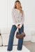 Khaki Leopard Drop Shoulder Chunky Knitted Cardigan Sweater