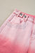 Pantaloni in denim rosa scattering di strass