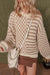 Chaque -listra Drop Bolloon Sleeve Sweater de manga de balão