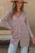 Purple Hollow-out Openwork Knit Cardigan