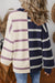 Blue Stripe Colorblock Sweater de grandes dimensões