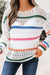 Maglione a maglia a strisce a strisce di colore bianco