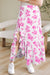 Sky Blue Boho Floral High Bruffer Maxi Skirt