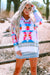 Maglione bianco azziciantato con stampa aztec di grandi dimensioni