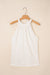 Beige frenchy encaje adornado halter halter camiseta