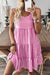Sky Blue Stripe U Neck Maneveless Fit Fit Mini Vestido