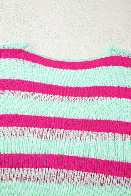 Stripe Green Stripe Round Neck Chave Cashage