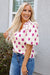 Black Polka Dot Stampa giogo a shirted coglione manica a palloncini.