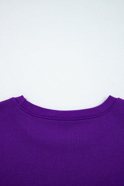 Fiery Red Varsity Contrast Banded Sleeve Shift Sweatshirt Dress