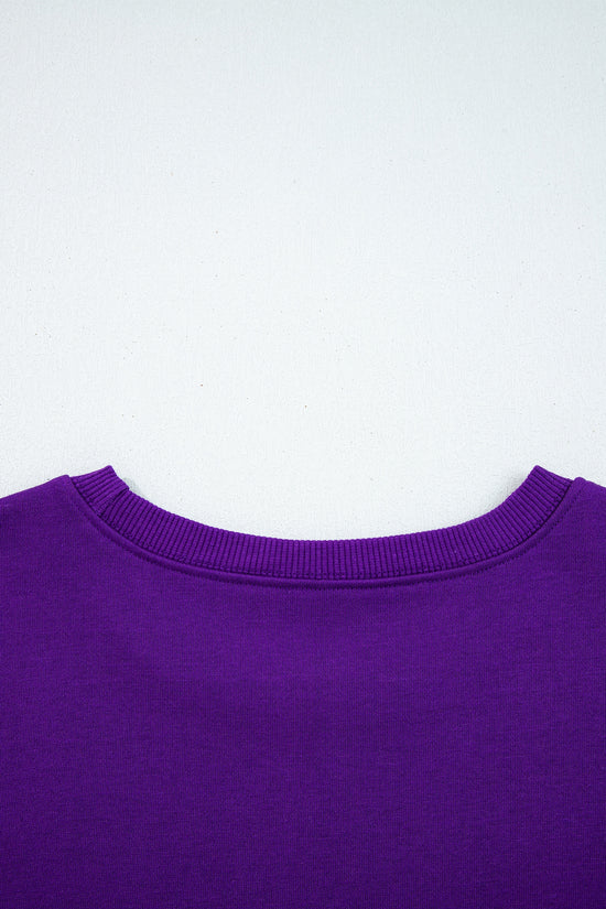 Fiery Red Varsity Contrast Banded Sleeve Shift Sweatshirt Dress