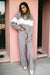 High Colorblocked Hoodie Drawstring High Rise Pants Set