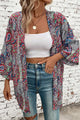 Red Paisley Impresión abierta Kimono