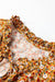 Orange Boho Floral Ruffled Bubble Sleeve V Neck Fall Blouse