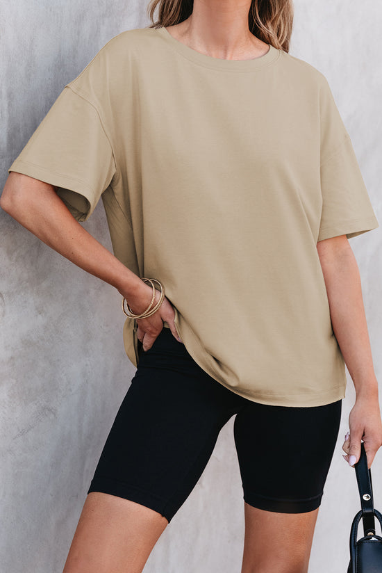 Camiseta de gran tamaño de costura de costura cruda