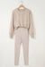 Jet Stream Solid Color Oversize Slit Sweatshirt Ribbed Leggings 2pcs Set
