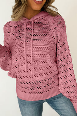 Maglione con cappuccio con cappuccio con cappuccio di punta a maglia bianca