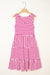 Sky Blue Stripe U Neck Maneveless Fit Fit Mini Vestido