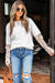 Significa per patchwork a manica in pizzo beige finto maglione fuzzy