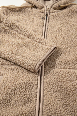 Pale Khaki Fleece zip up up cordon de casse-cordon