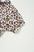 Camisa abotonada de manga corta con estampado de leopardo de talla grande de talla grande