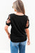 T-shirt à col état-pied en dentelle Black Flora