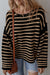 Black listra gota de ombro redondo pescoço solto
