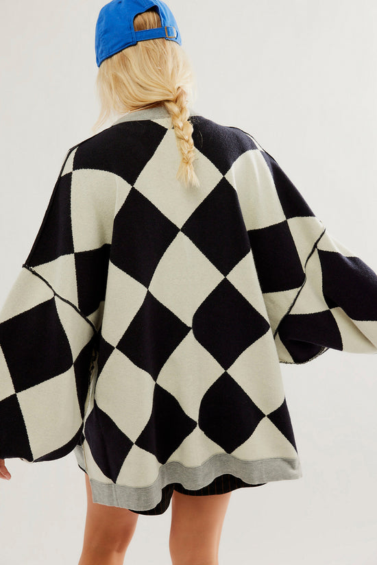 Striscia rosa colorblock goccia con spalla abbottonata cardigan