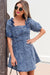Abito in denim a manica a soffio blu scuro