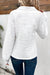 Parchment Solid Color Textured Zip V Neck Pullover Sweatshirt