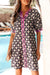 Blue Striped Trim Short Sleeve Vintage Floral Shift Dress