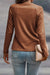 Couleur de couleur unie blanche détaillé Raglan Top à manches longues
