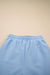 Beau Blue Textured Ruffled Sleeve Zipped Top and Wide Leg Pants Set