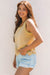 Tanilla de tanque Metallic Metallic Edge Scoop Neck