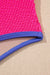 Patchwork Blocco a colori blu islandese con costume da bagno a un pezzo
