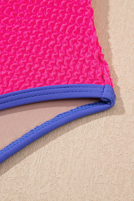 Patchwork Blocco a colori blu islandese con costume da bagno a un pezzo