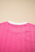 Ensemble 2 pièces de short à cordon de serrage avec bordure en bloc de couleur texturé rose vif