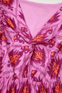 Robe maxi à manches à volants à volants à volants