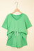 T -spalla a gocce a V Verde Verve Mint e Shorti con cownewwork