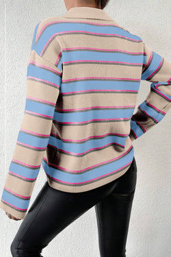 Stripe di albicocche Colletto a V COLLA GLI SCLICE SCARICO