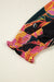 Camicetta con scollo a V e maniche a sbuffo con polsini smock con stampa floreale nera
