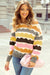 Maglione con spalla a strisce a strisce rosa a strisce a strisce a strisce