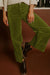 Burgundy Corduroy Solid Color High Waist Wide Leg Pants