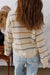 Maglione di spalla a filo a coste multicolori a strisce