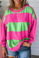 Top a strisce a strisce a strisce color blocco verde chiaro