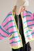 Striscia rosa colorblock goccia con spalla abbottonata cardigan
