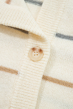 Maglione cardigan a strisce anteriore a V a strisce multicolour a strisce