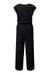 Black Cable Knit Contrast Trim Short Sleeve Top and Pants Set