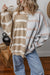 Blue Stripe Colorblock Sweater de grandes dimensões