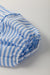 Sky Blue Stripe Shirt Collar V Neck Ricrac Trim 3/4 Puff Sleeve Blouse